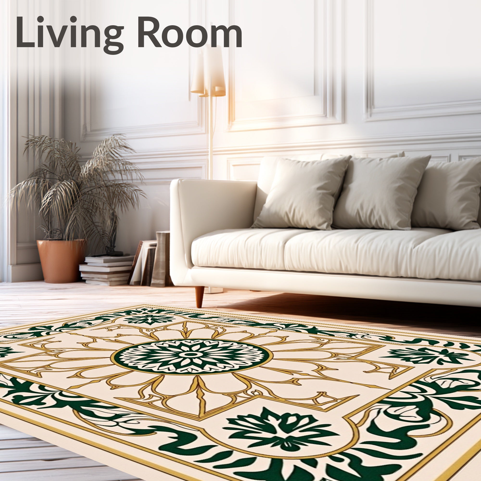 Elegant Floral Medallion Pattern Design Rug