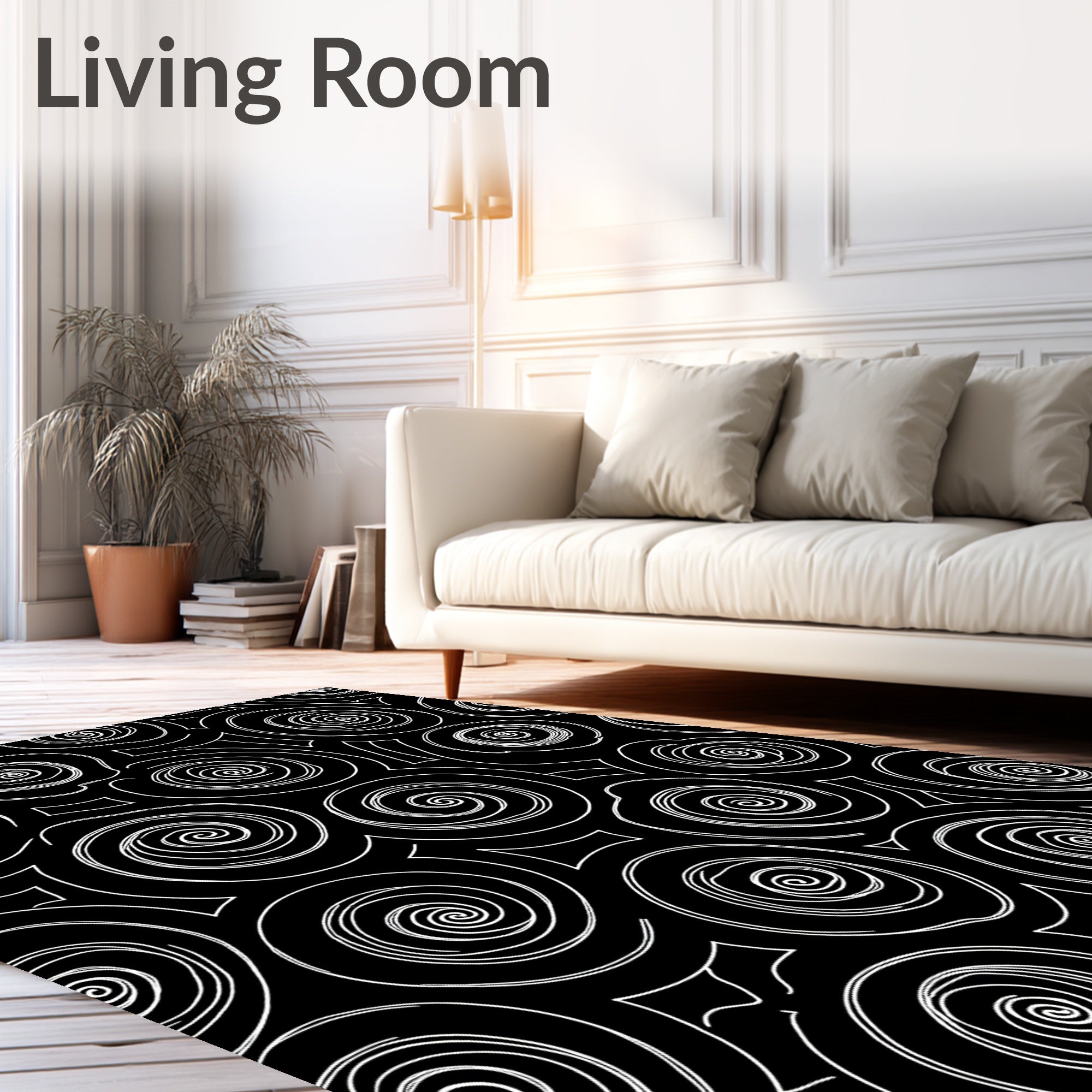 Bold Swirls Abstract Pattern Design Rug