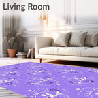 Ornate Lavender Pattern With Floral Motifs Rug