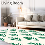 Botanical Branch Patterned Cream Rug