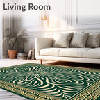 Ornate Floral Swirl Pattern Design Rug