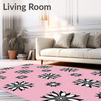 Pink Floral Geometric Repeat Rug