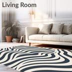 Abstract Zebra Stripe Pattern Rug