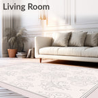 Ornate Floral Damask Pattern Rug