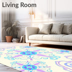 Delicate Floral Swirl Mandala Rug