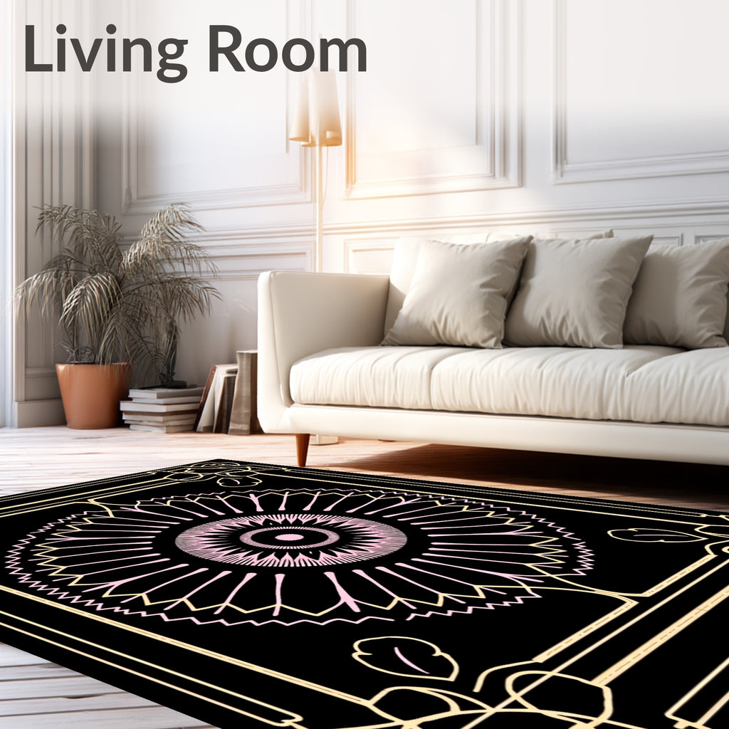 Art Deco Floral Sunburst Mandala Rug