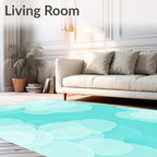 Aqua Circles Abstract Pattern Rug