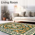 Ornate Floral Medallion Patterned Rug