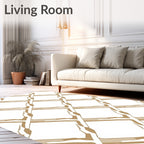 Gold Outline Diamond Pattern Rug