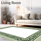 Ornate Floral Vine Border Design Rug