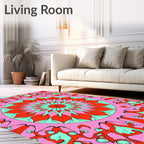 Bold Floral Mandala Pattern Rug