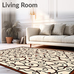 Ornate Swirls Floral Pattern Design Rug