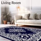Intricate Floral Mandalas Bordered Rug