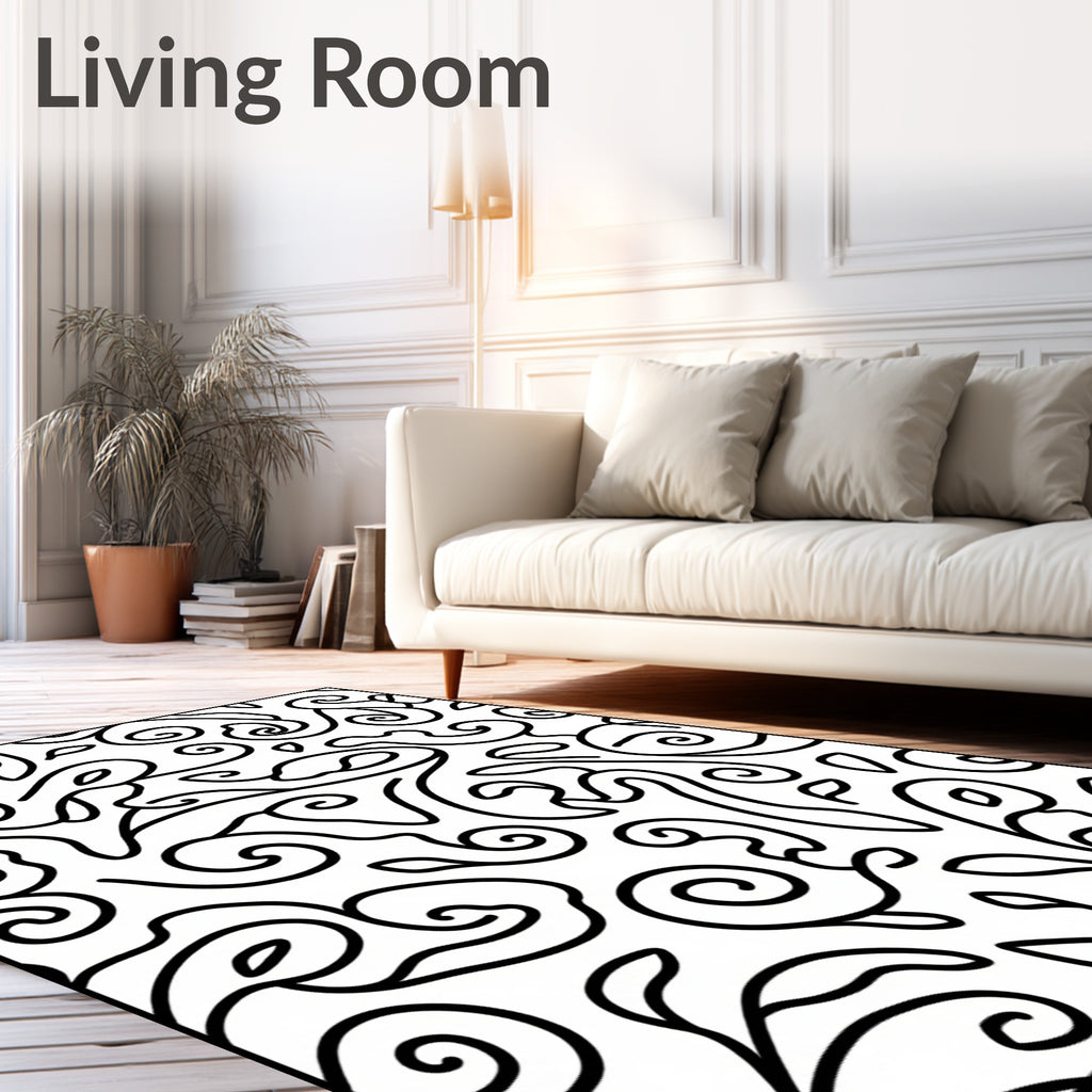 Organic Swirls Pattern Design Rug