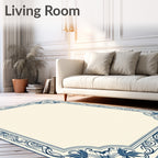 Floral Scrollwork Border Design Rug