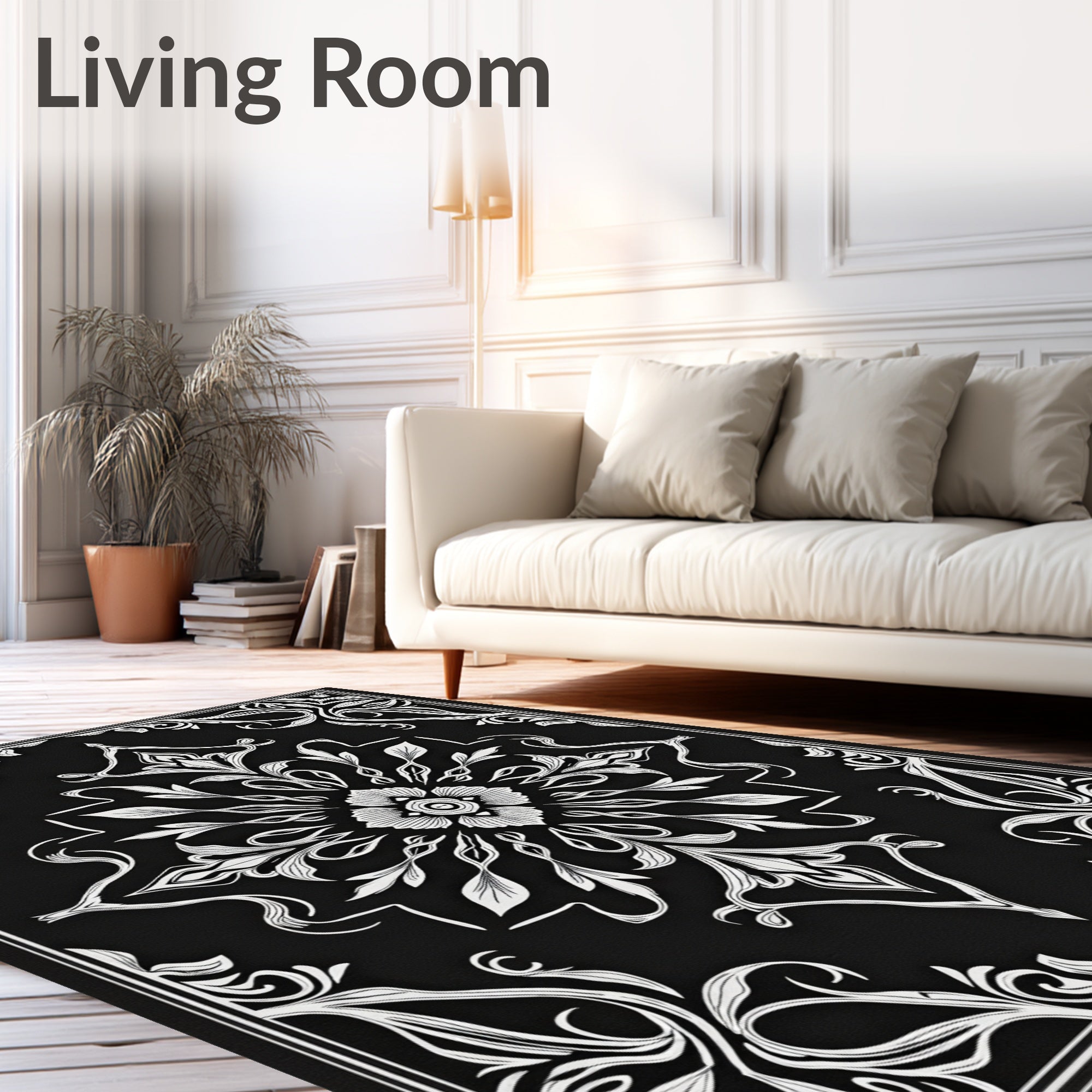 Art Nouveau Floral Symmetry Design Rug