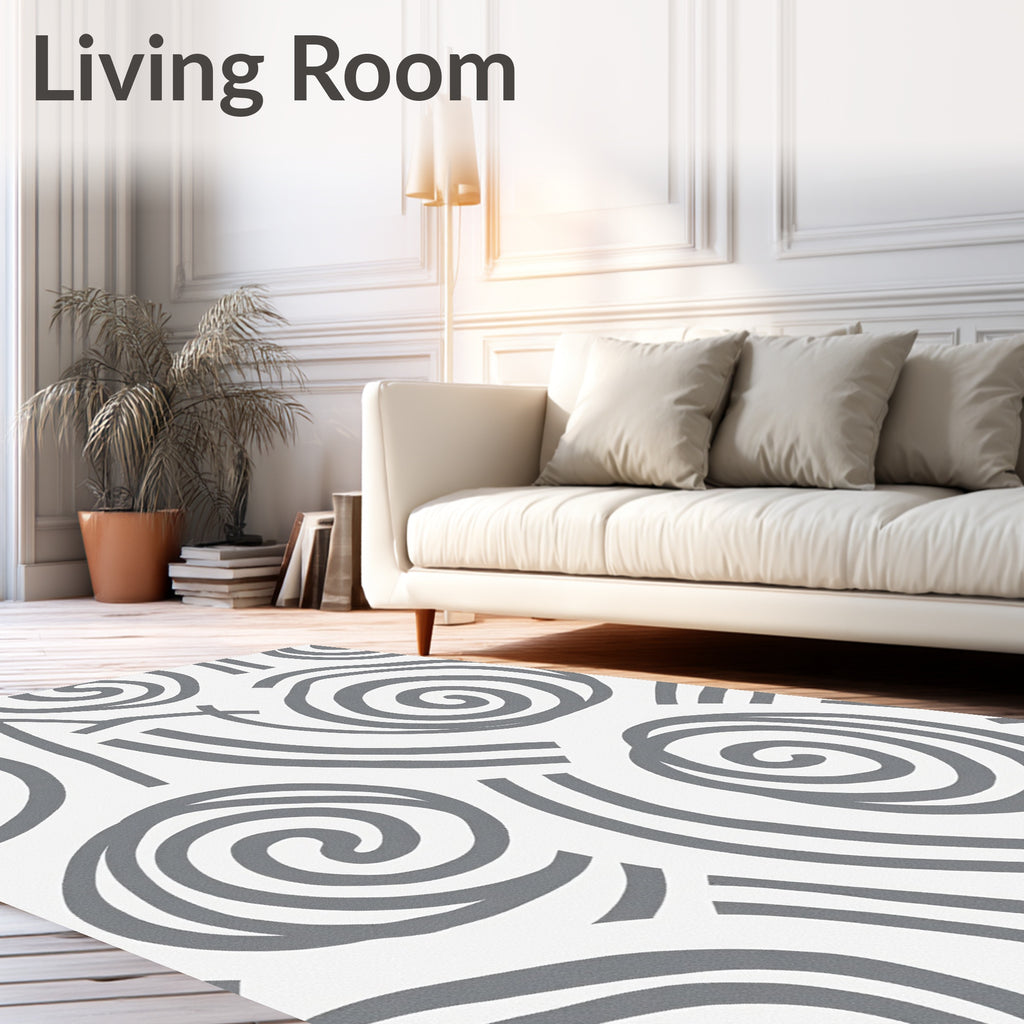 Abstract Swirls Lines Pattern Rug