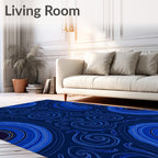 Deep Blue Swirl Agate Pattern Rug