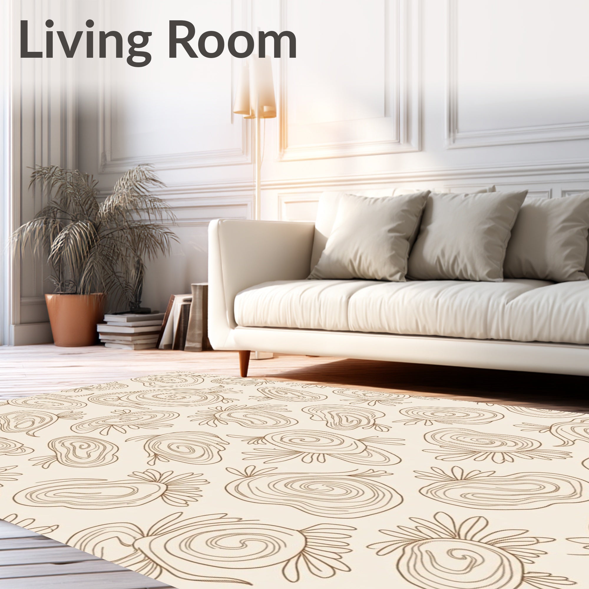 Abstract Swirl Organic Pattern Design Rug