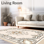 Elegant Floral Medallion Frame Design Rug