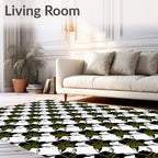 Geometric Leaf Bow Pattern Rug