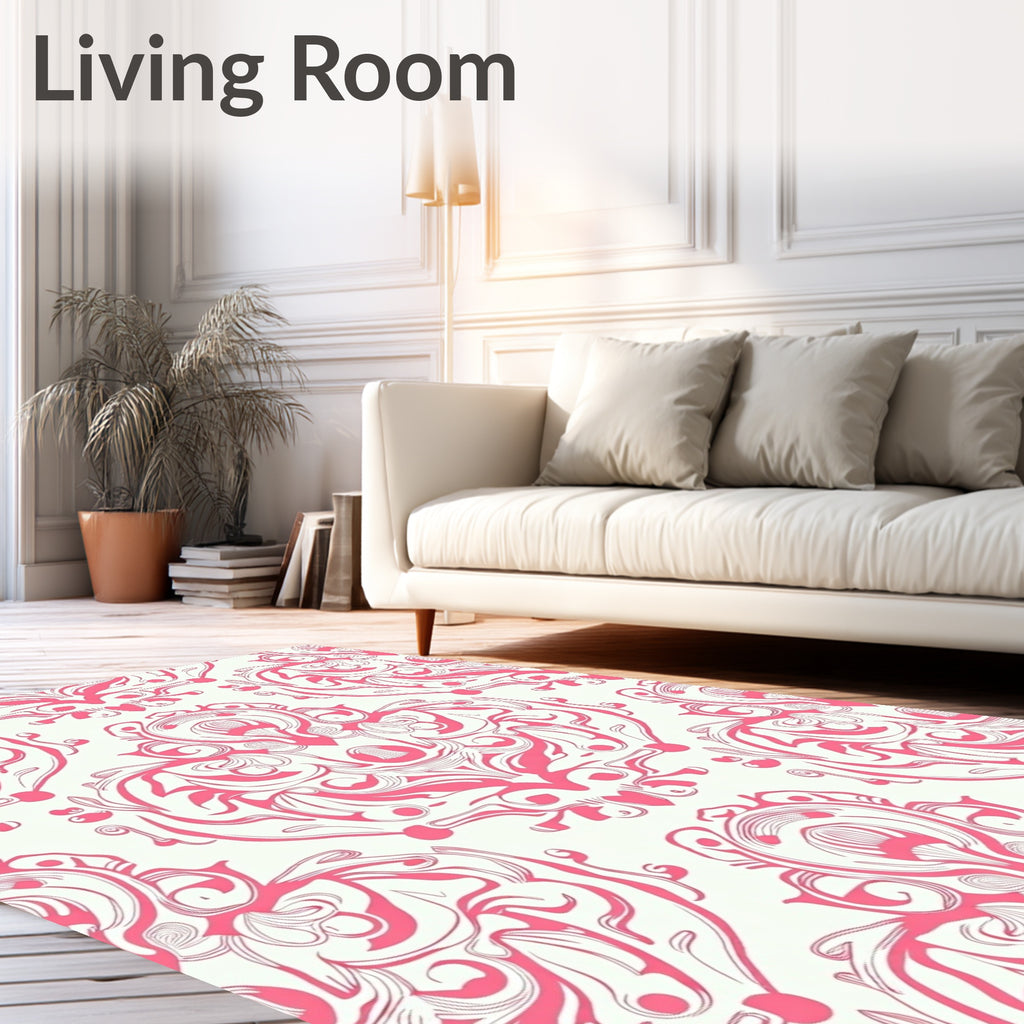 Ornate Floral Baroque Pattern Design Rug
