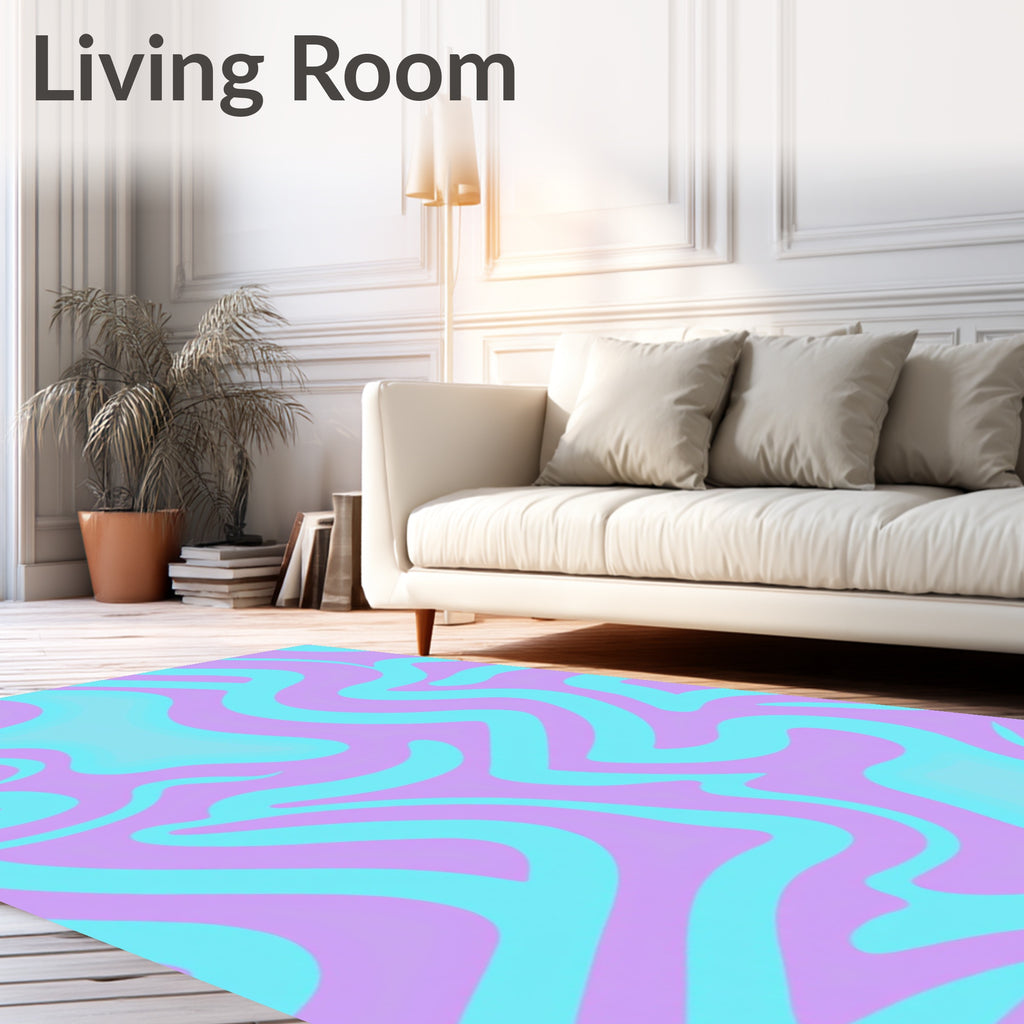 Psychedelic Swirl Pastel Design Rug