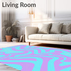 Psychedelic Swirl Pastel Design Rug