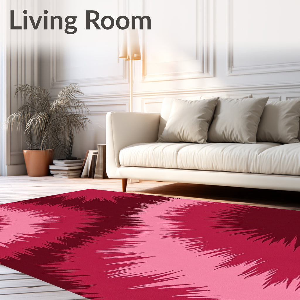 Crimson Pink Plasma Swirl Pattern Rug