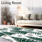 Evergreen Forest Snowflakes Rug