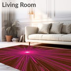 Radiant Burst Pink Brown Abstract Pattern Rug
