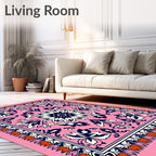 Vibrant Floral Mandala Pattern Rug