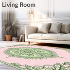 Pale Pink Floral Medallion Pattern Rug