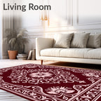 Elegant Floral Swirl Border Design Rug