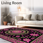 Bold Floral Sunburst Patterned Rug