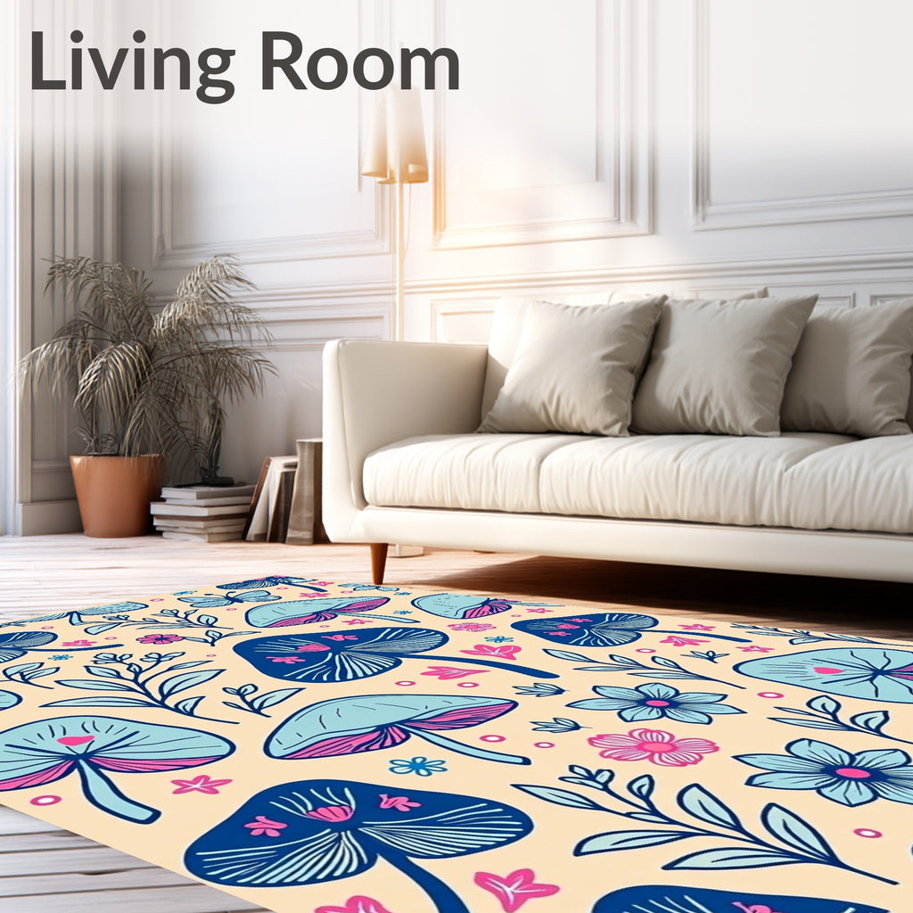 Mushroom Floral Pattern Design Rug