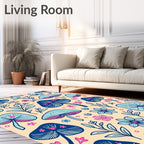 Mushroom Floral Pattern Design Rug