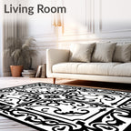 Ornate Scrollwork Floral Vine Pattern Rug