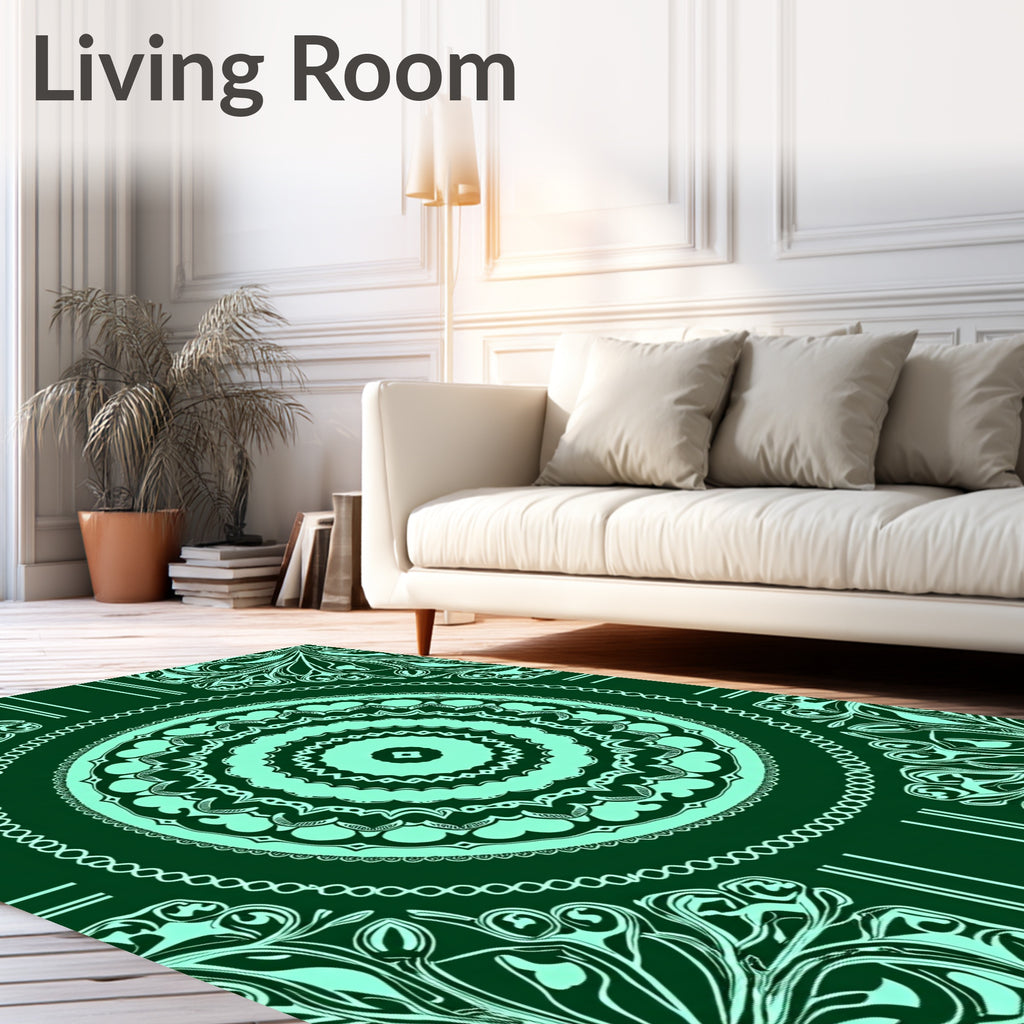 Ornate Mandala Floral Pattern Design Rug
