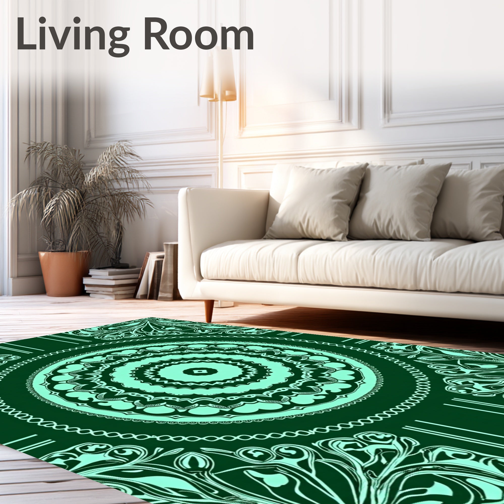 Ornate Mandala Floral Pattern Design Rug