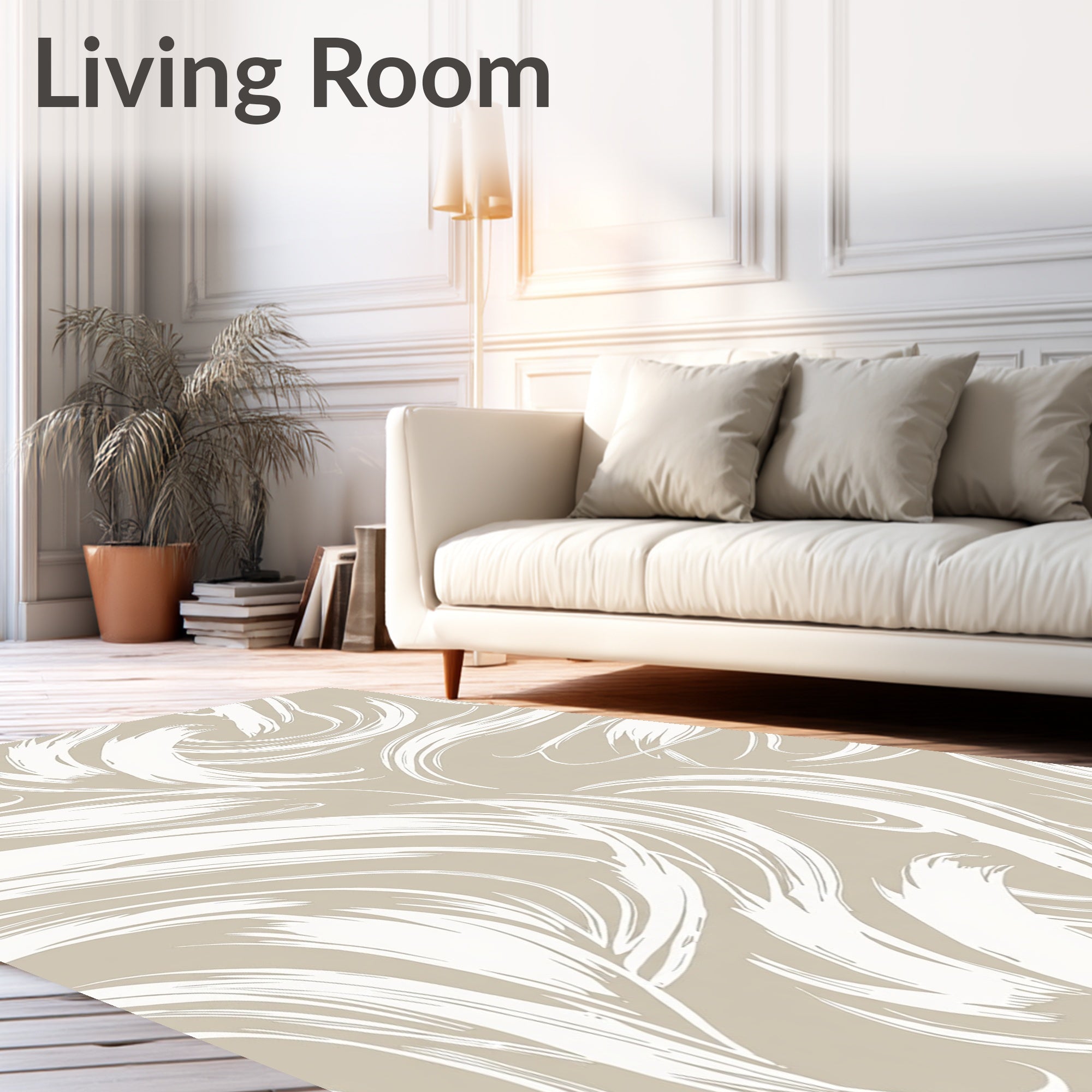 Abstract Swirl Brushstroke Pattern Rug