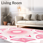 Pink Lotus Floral Kaleidoscope Rug