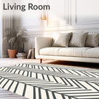 Minimalist Herringbone Stripe Pattern Rug