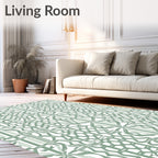 Art Deco Green Geometric Pattern Rug