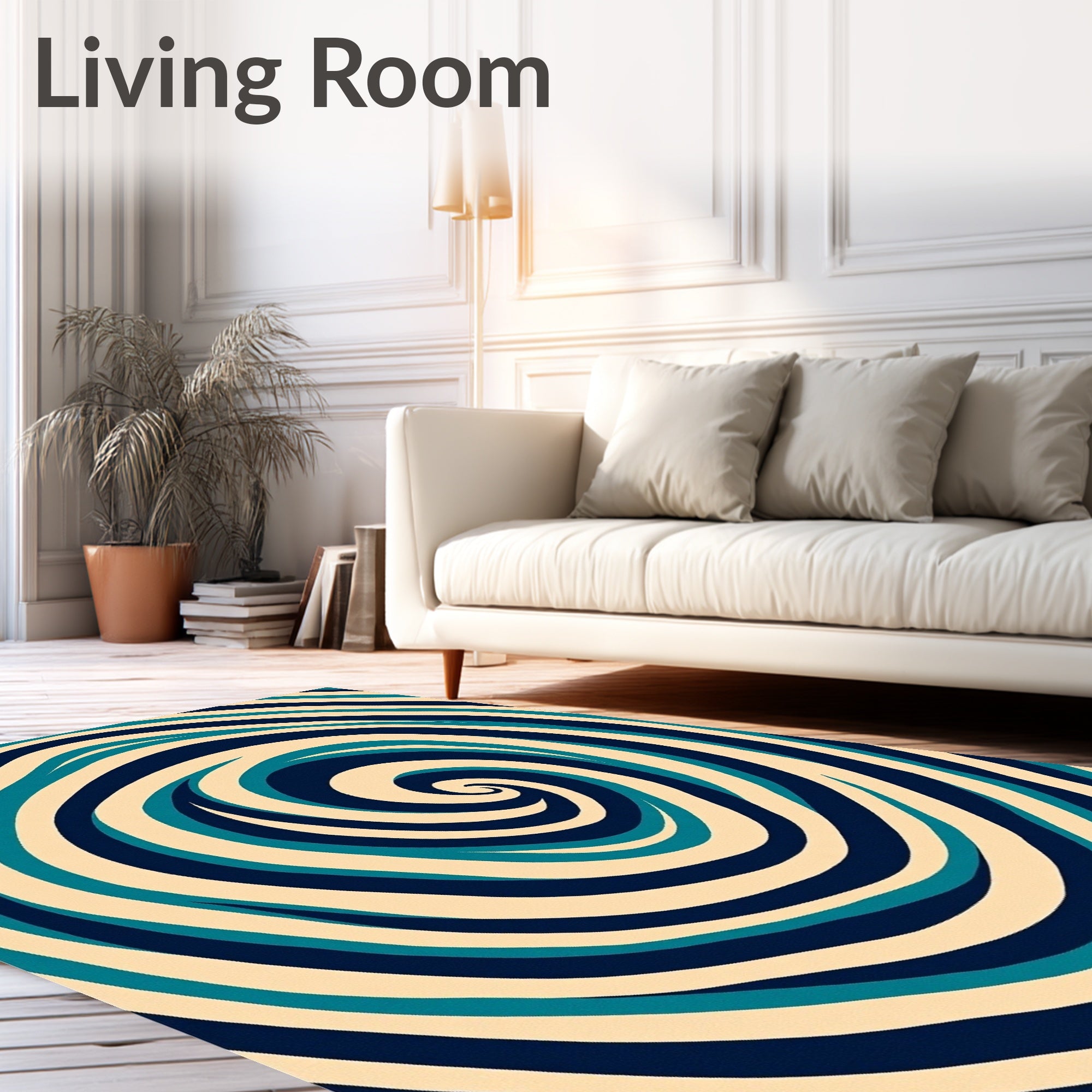Tidal Swirl Abstract Design Rug