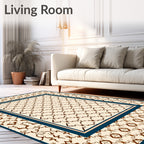 Ornate Patterned Cream Brown Rug