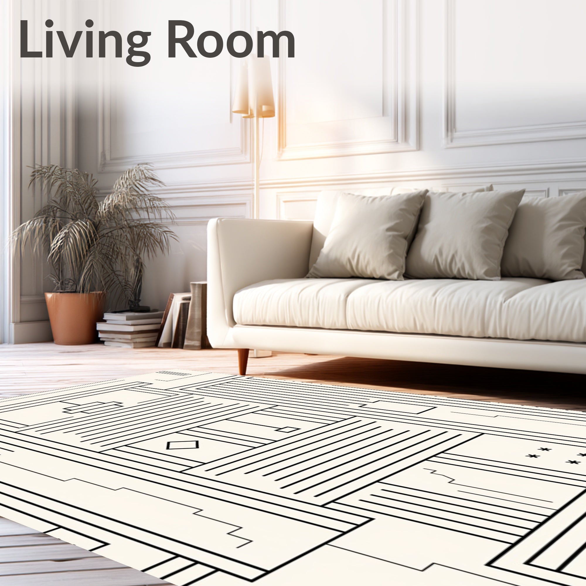 Art Deco Linear Geometric Pattern Rug
