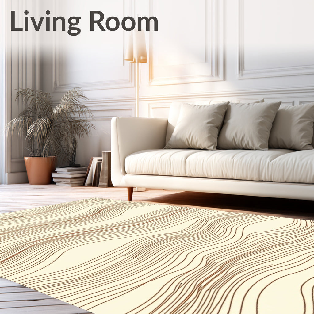 Abstract Wavy Stripe Pattern Rug