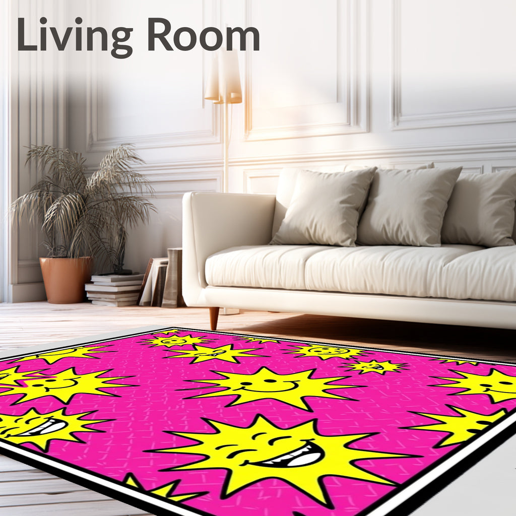 Happy Sun Pattern Design Rug