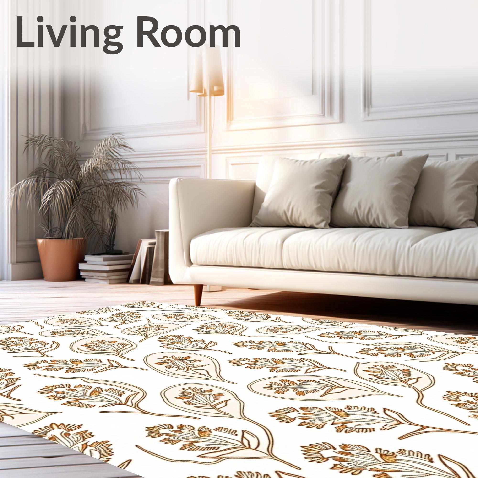 Botanical Branch Outline Pattern Rug